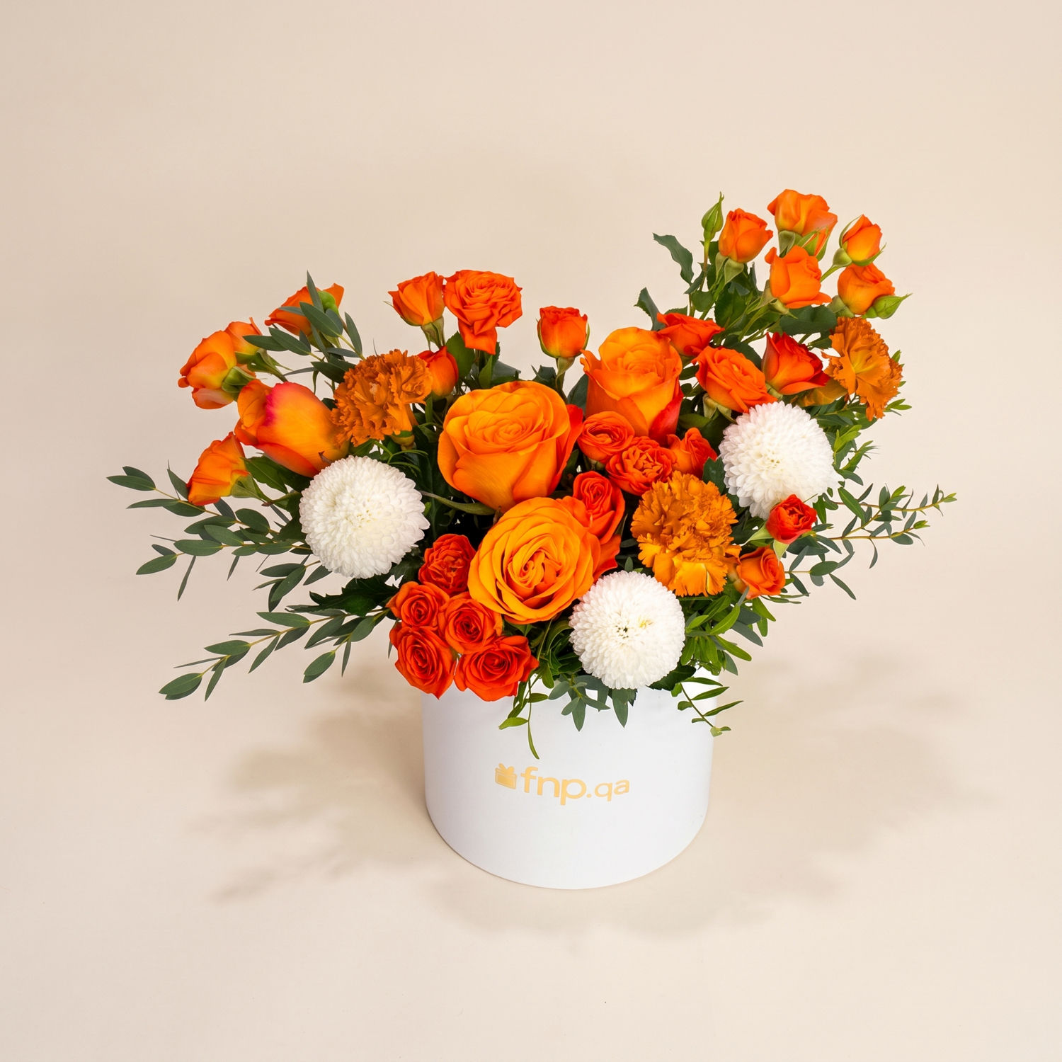 Orange Floral Majesty - Orange Roses & Carnations