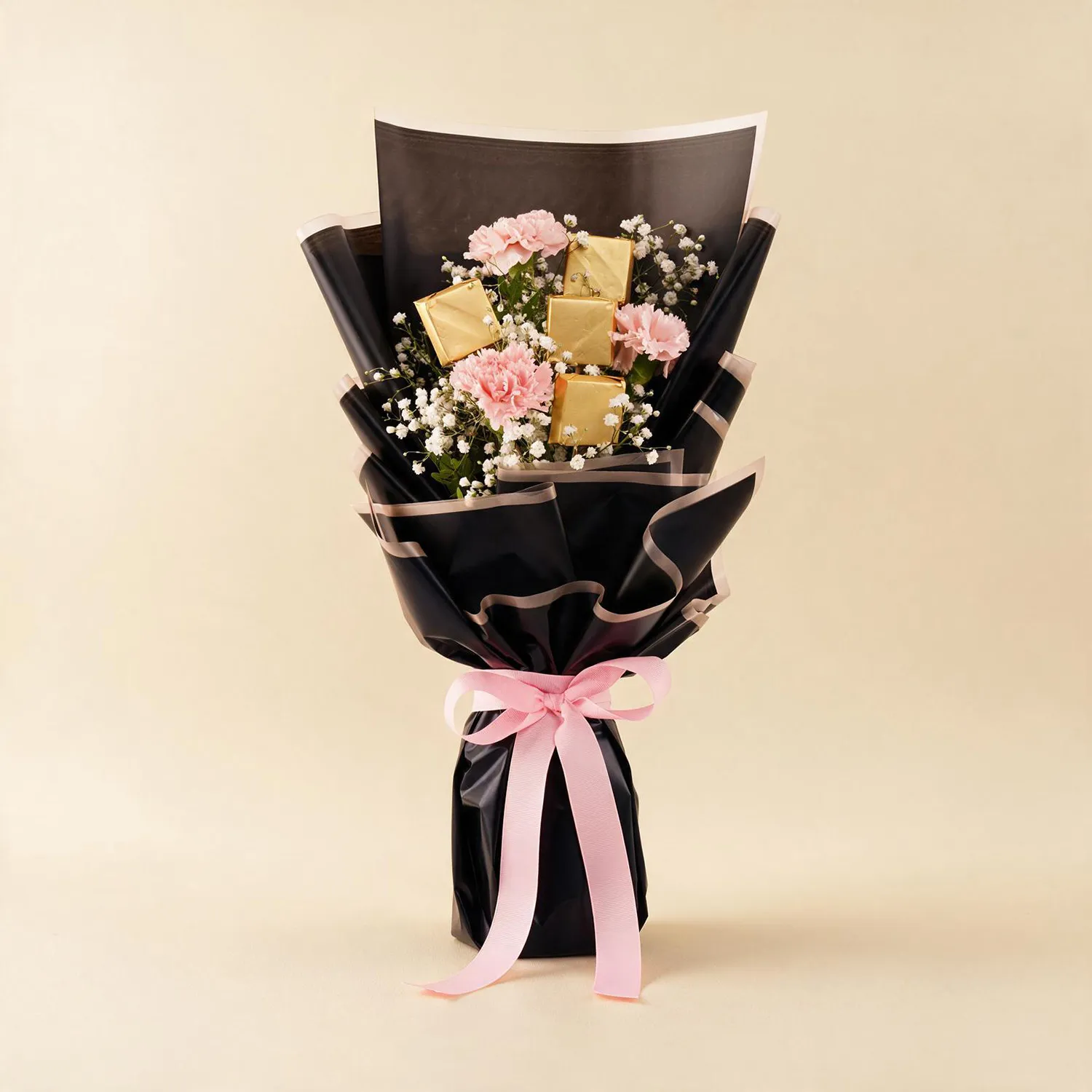 Pink Carnation Bouquet Surprise - Small Size