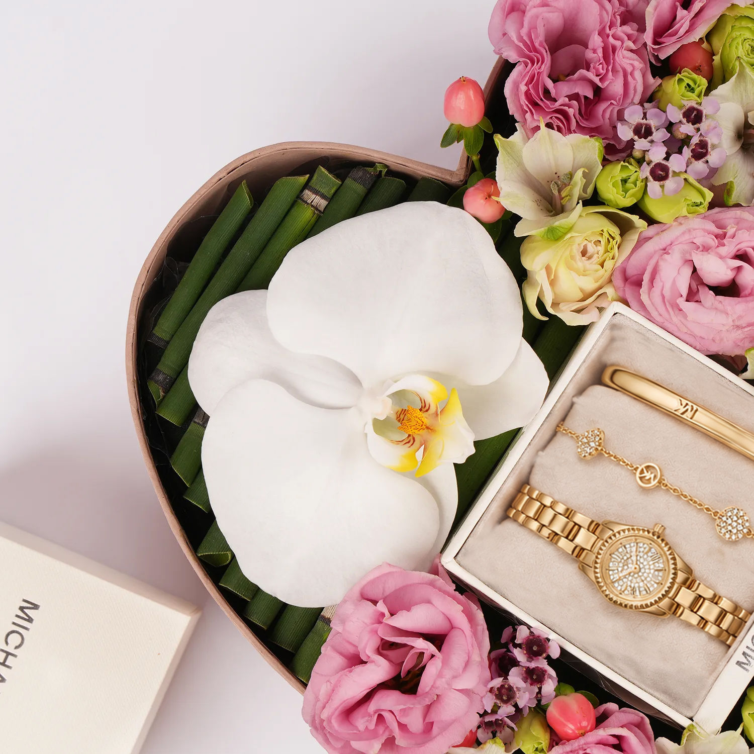 Michael Kors Watch And Jewel Heart Gift Box for Her