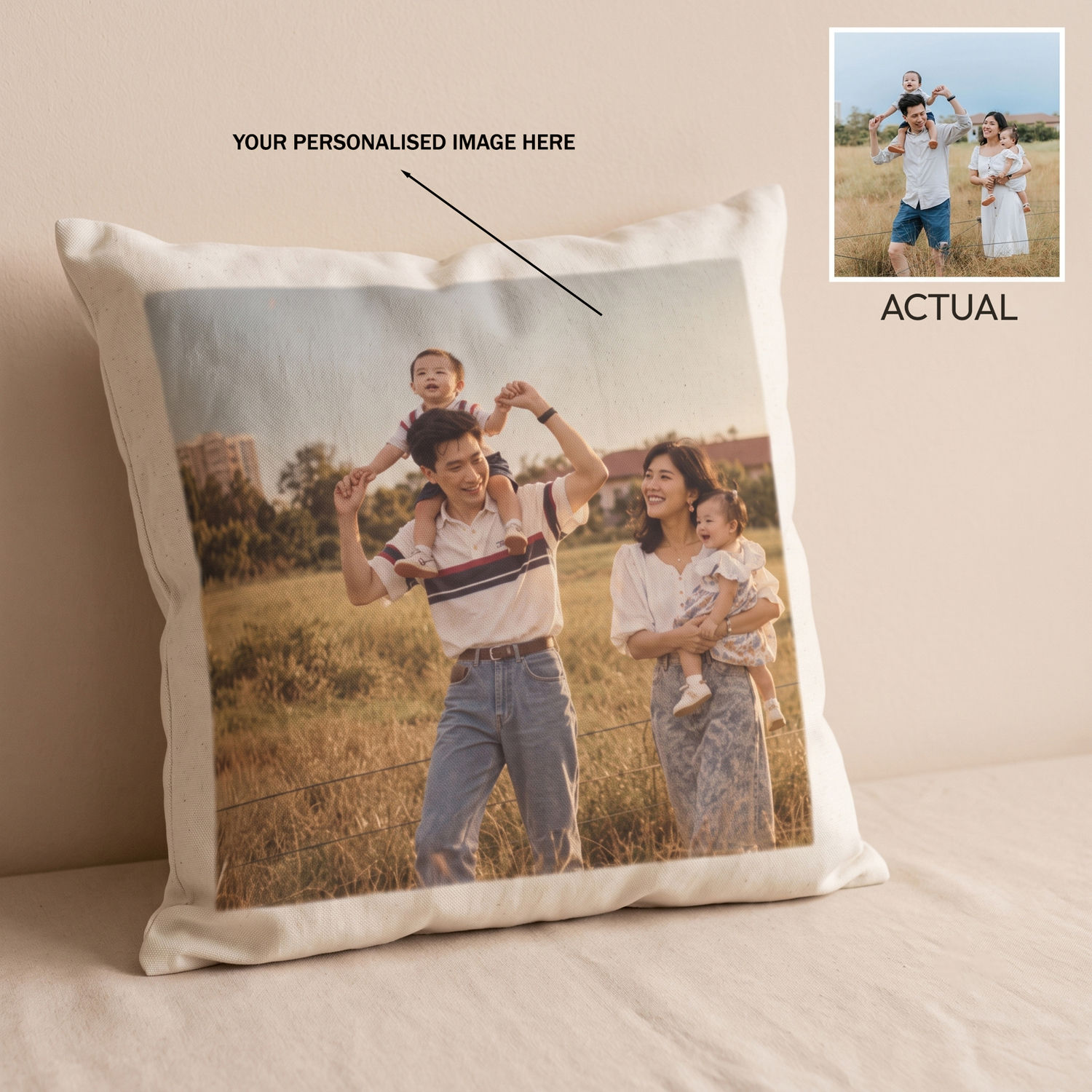 Personalised 80s Retro Photo Cushion