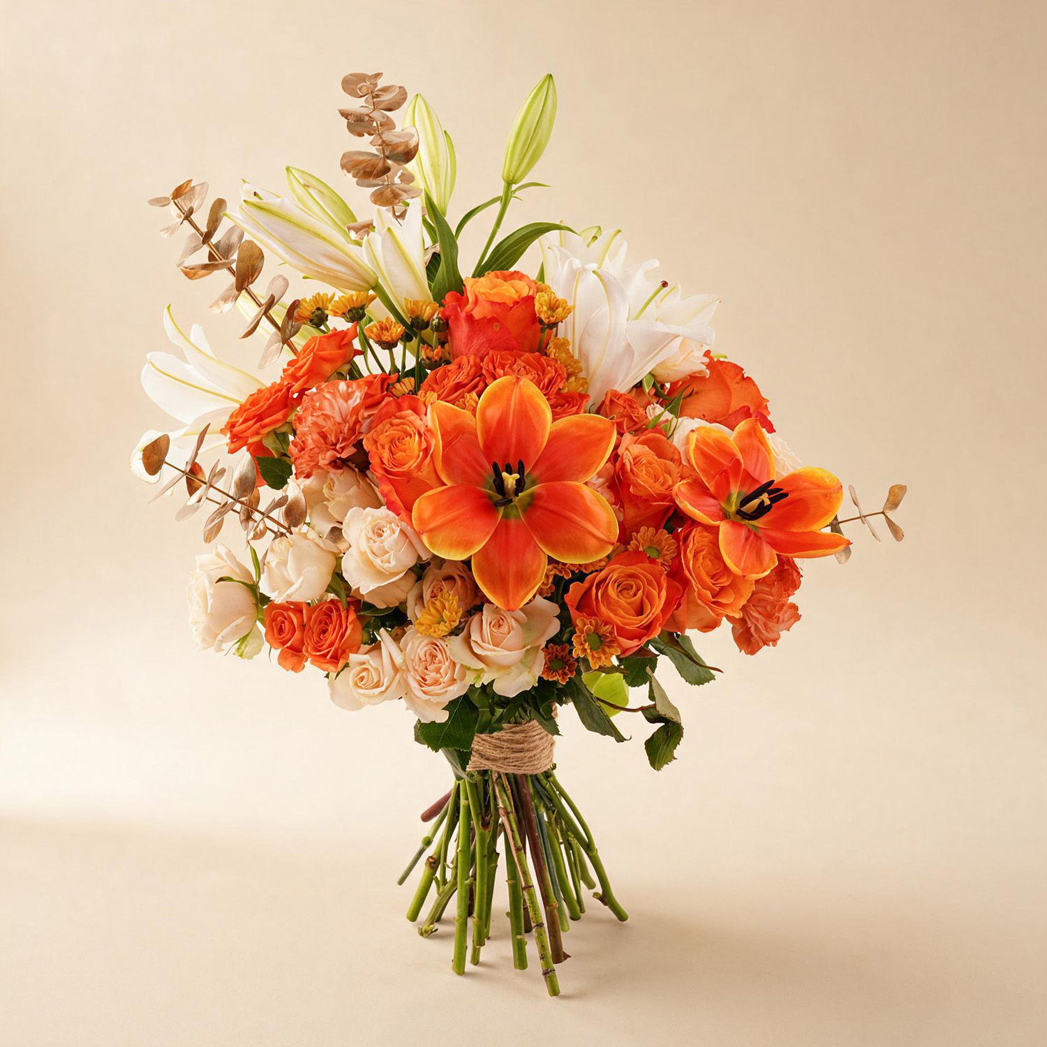 Orange Bouquet with Cake & Balloons