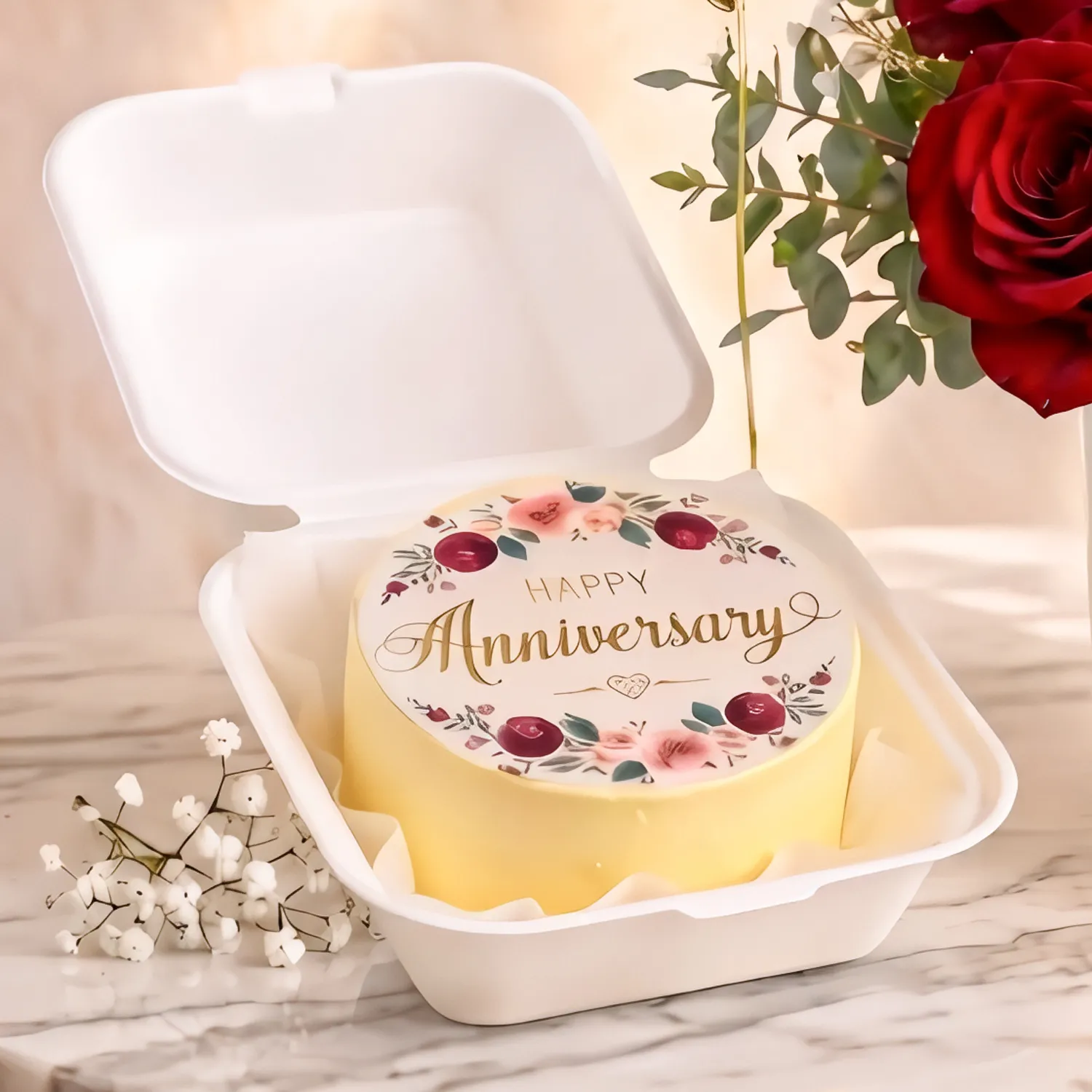Joy in Blooms Romantic Wishes Rose & Cake Set