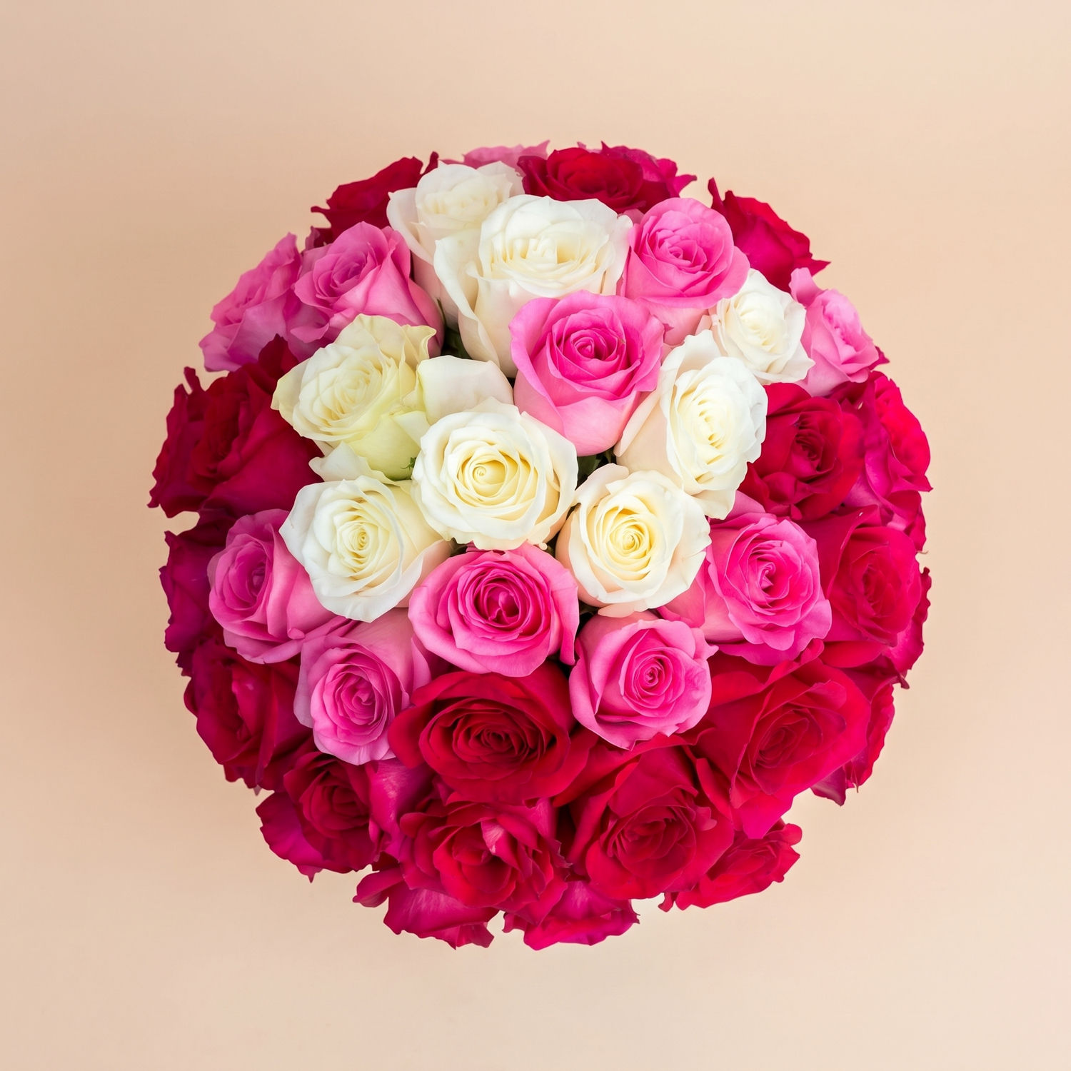 Blooming Roses Arrangement - Pink & White Roses