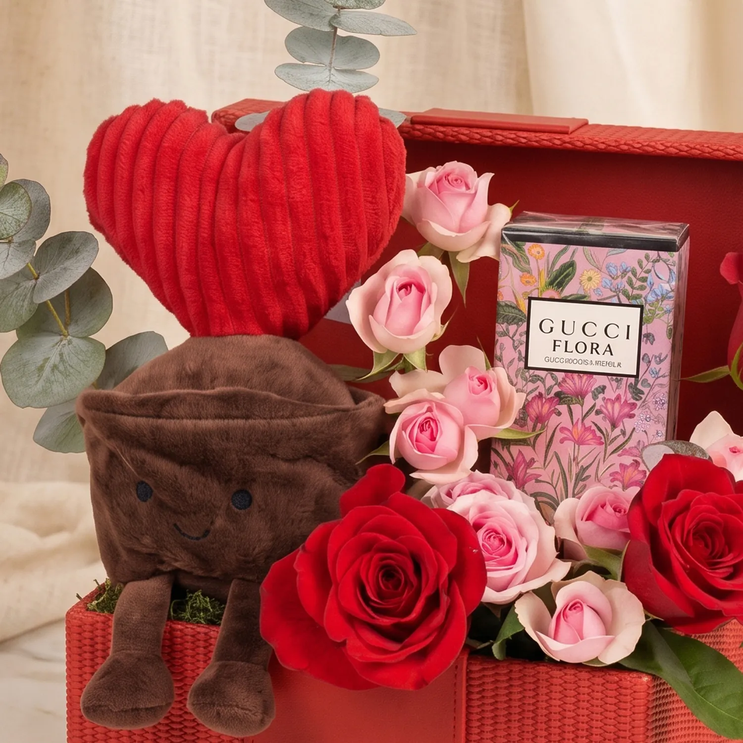 Gucci Flora Magnolia and Jellycat Plush Toy Gift Box