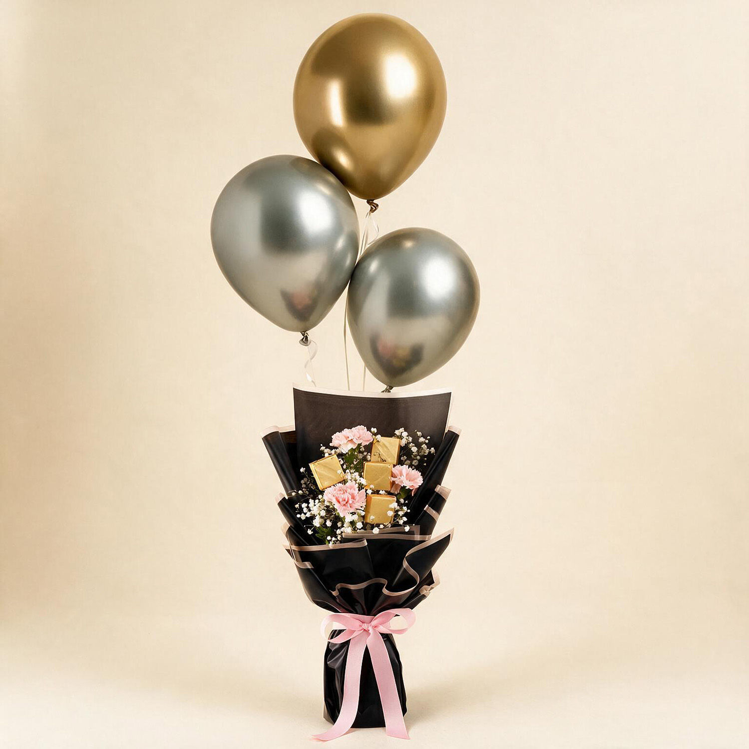 Pink Carnation Bouquet Surprise - Small Size