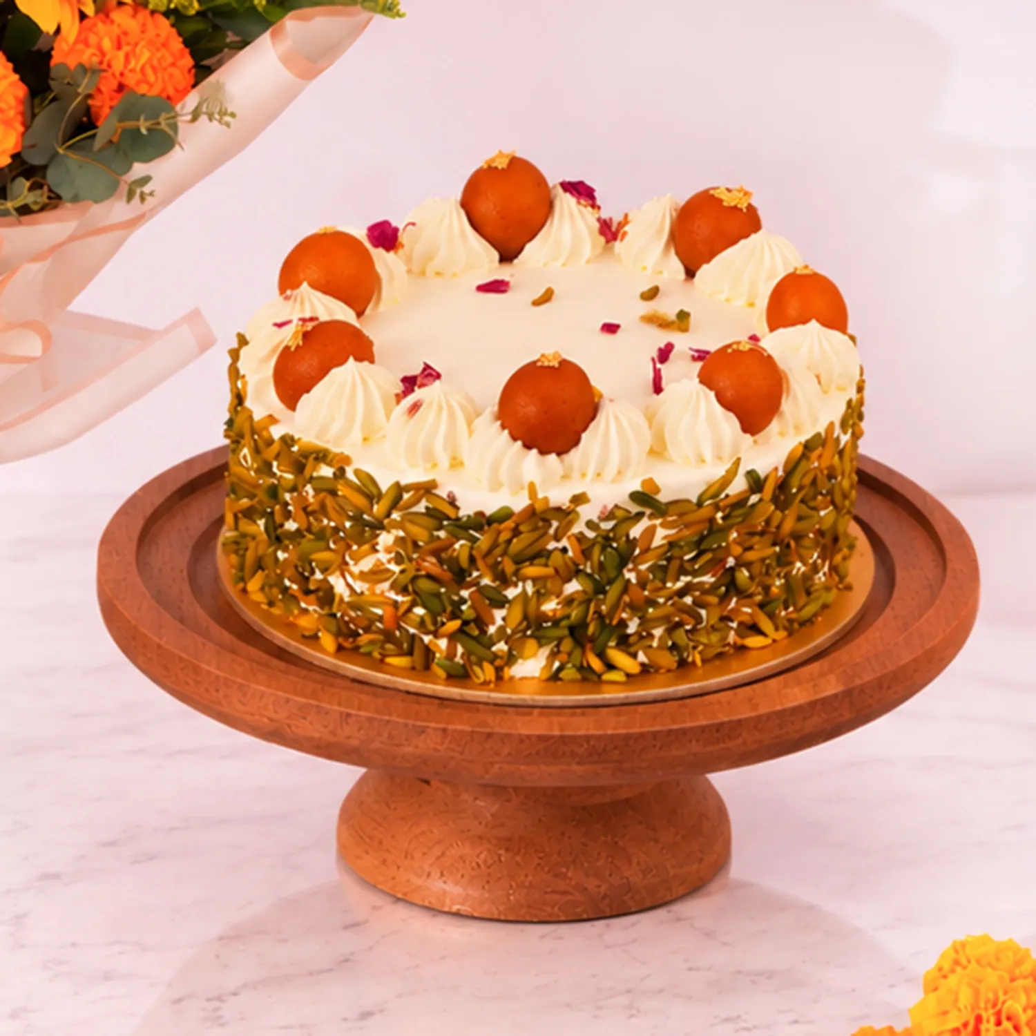 Diwali Sunflowers & Rasmalai Cake 500g