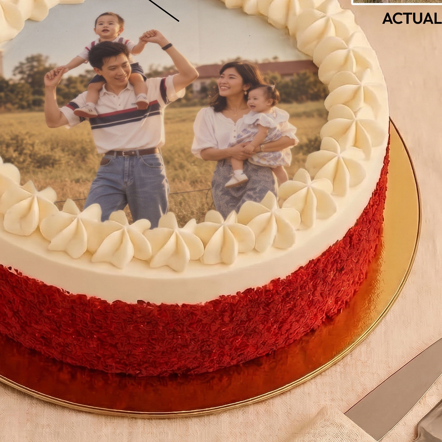 Rewind 80s Personalised Red Velvet Photo Cake