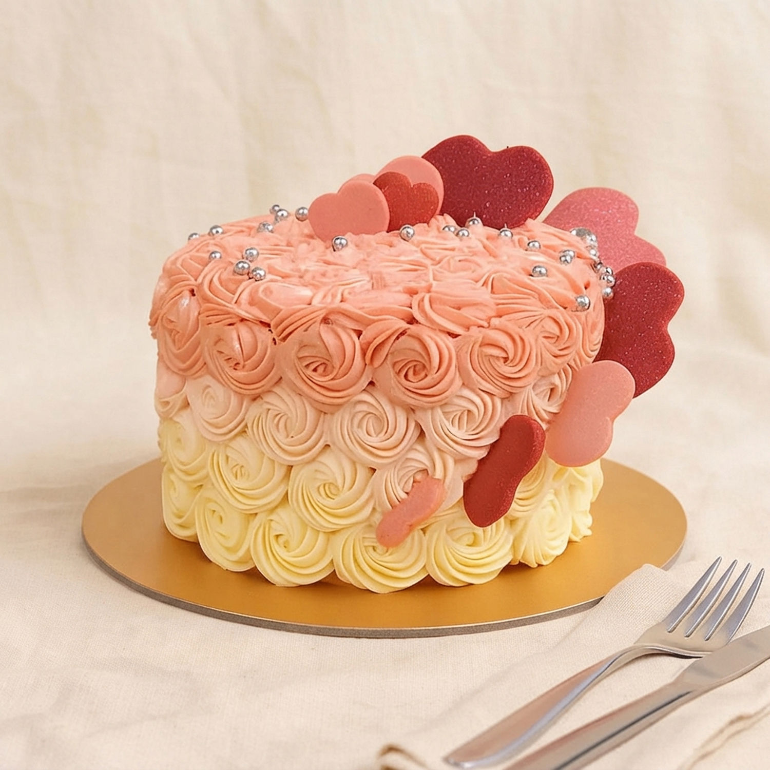 Floral Heart Chocolate Cake