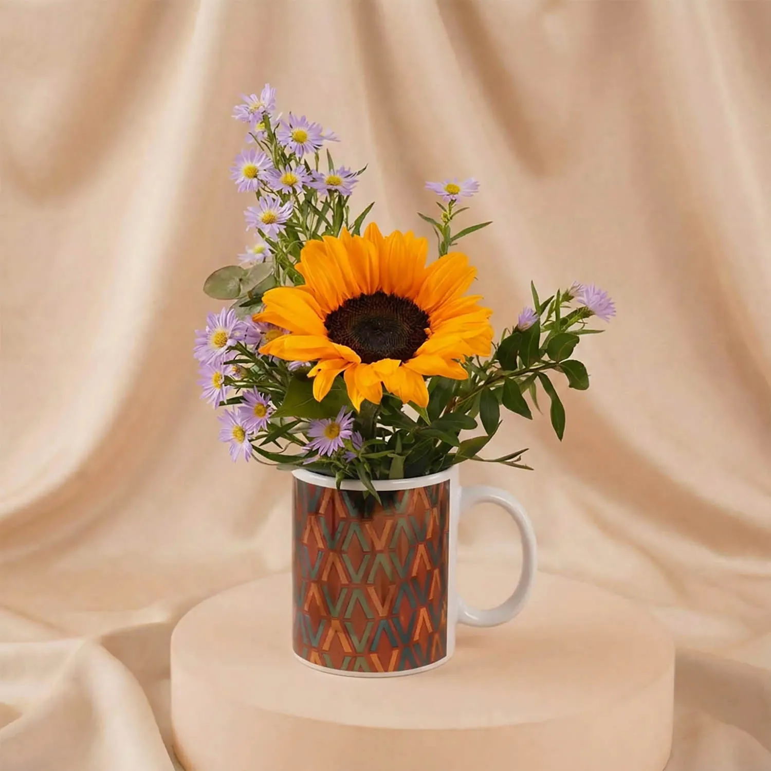 Sunflower Flower Mug n Venchi Hot Chocolate