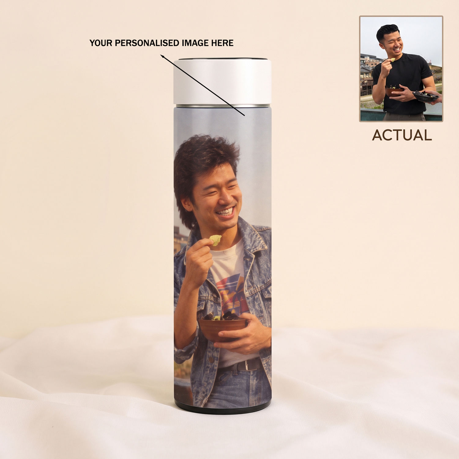 80's Style Personalised Temperature Bottle