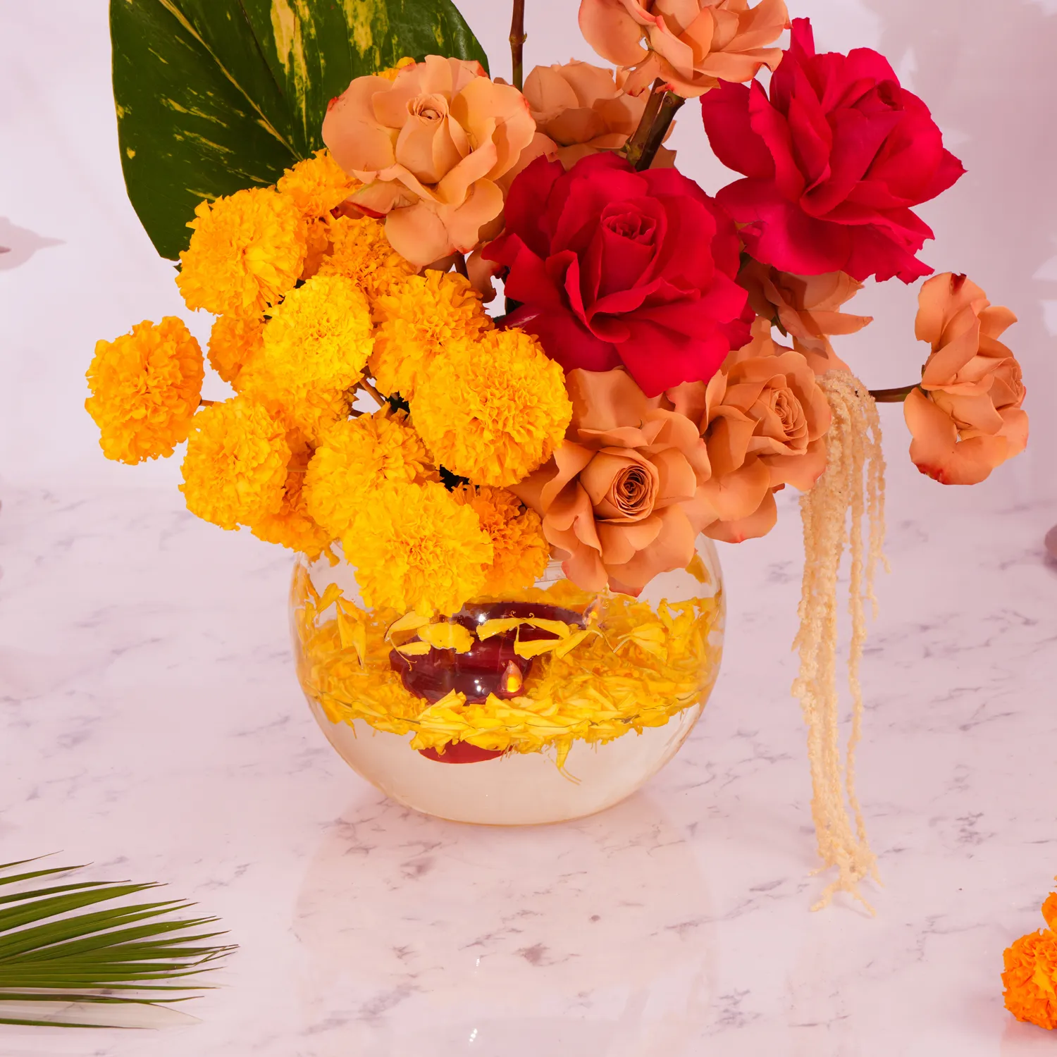 Diwali Radiant Wishes Flower Arrangement