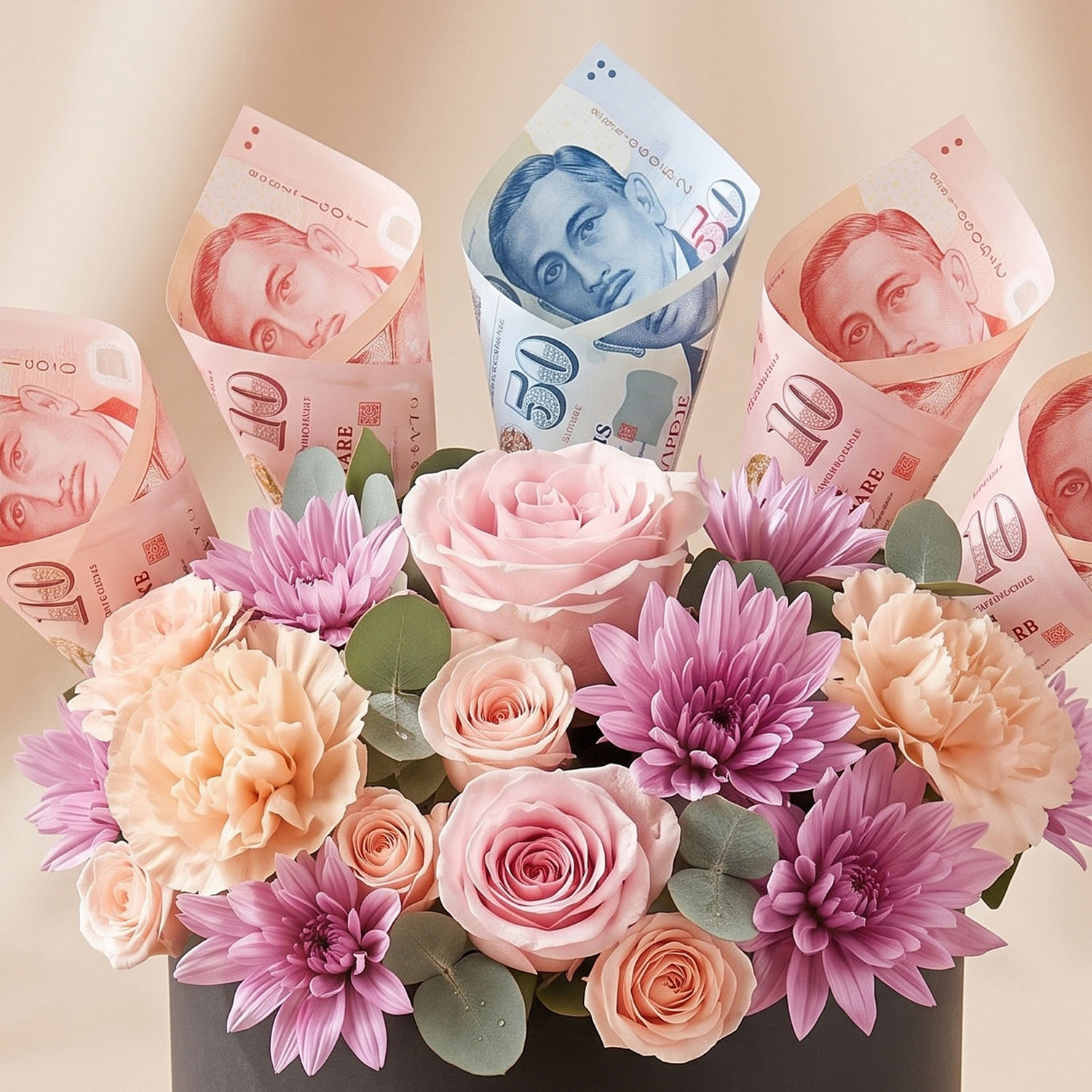 90SGD Money and Flowers Box