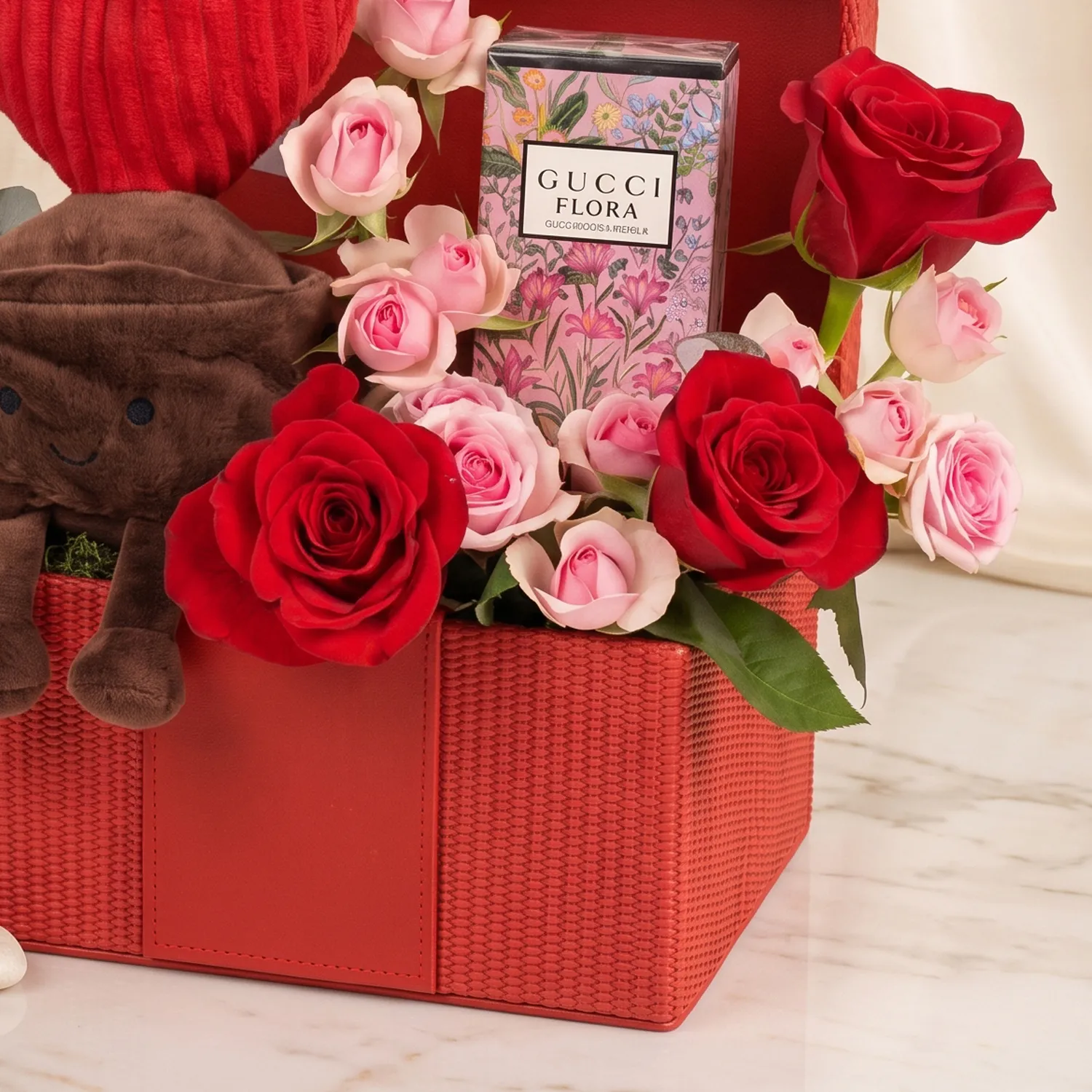 Gucci Flora Magnolia and Jellycat Plush Toy Gift Box