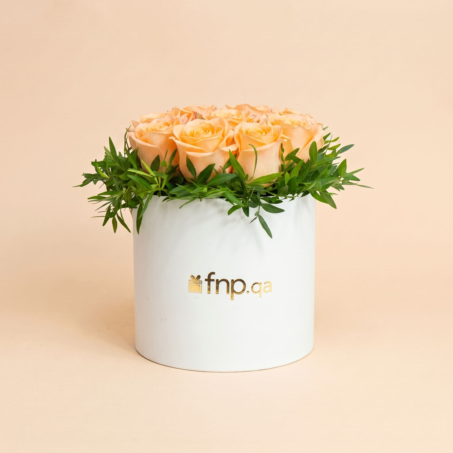 Elegant Peach Perfection Rose Box - 12 Peach Roses