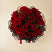 Red Rose Elegance LED Wrapping Bouquet - With Cake