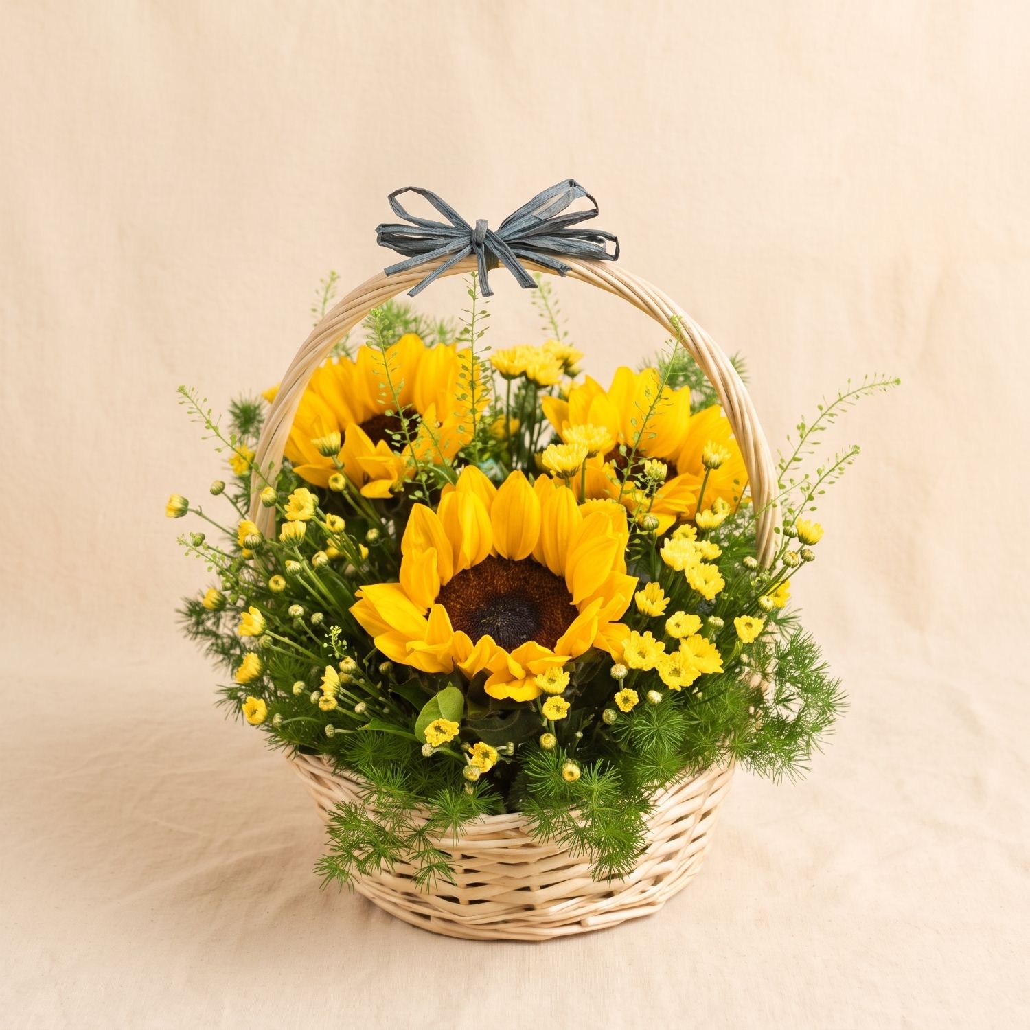 Bright Sunflowers Basket