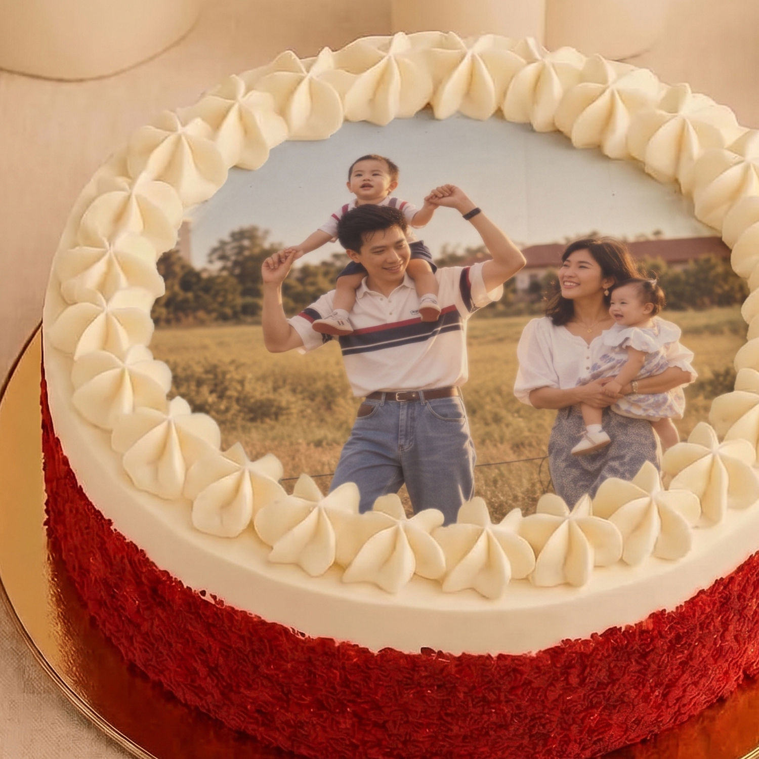 Rewind 80s Personalised Red Velvet Photo Cake
