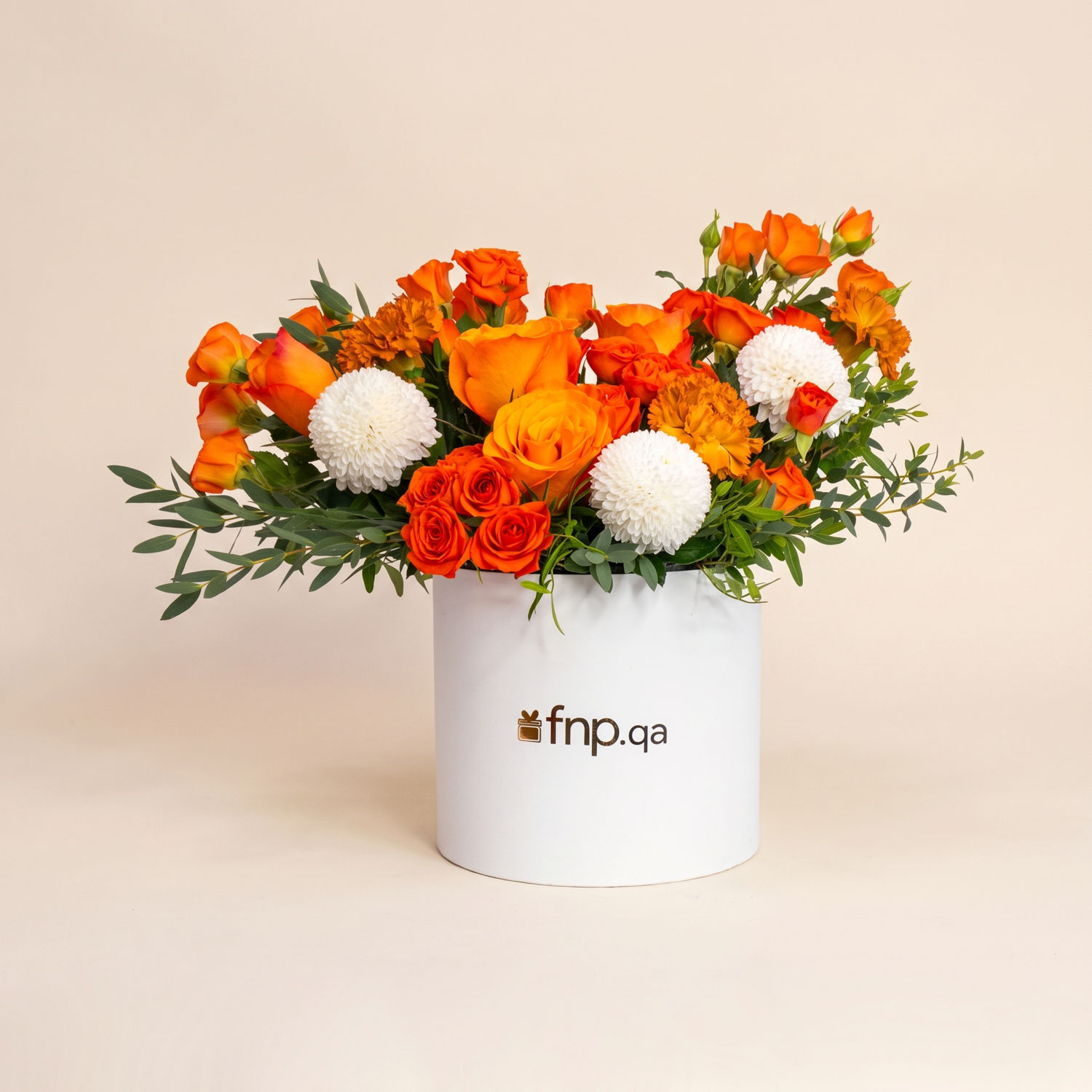 Orange Floral Majesty - Orange Roses & Carnations