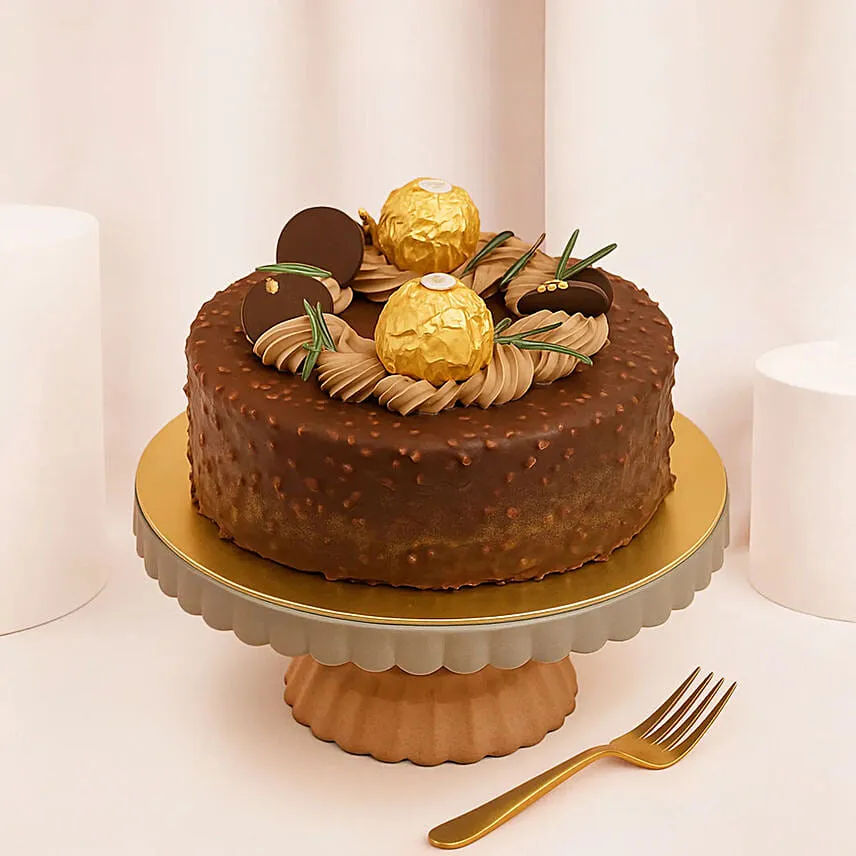 Luscious Ferrero Rocher Chocolate Cake