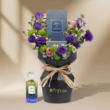 Velvet Rose Essence Bouquet with Blue by Ahmed Perfume