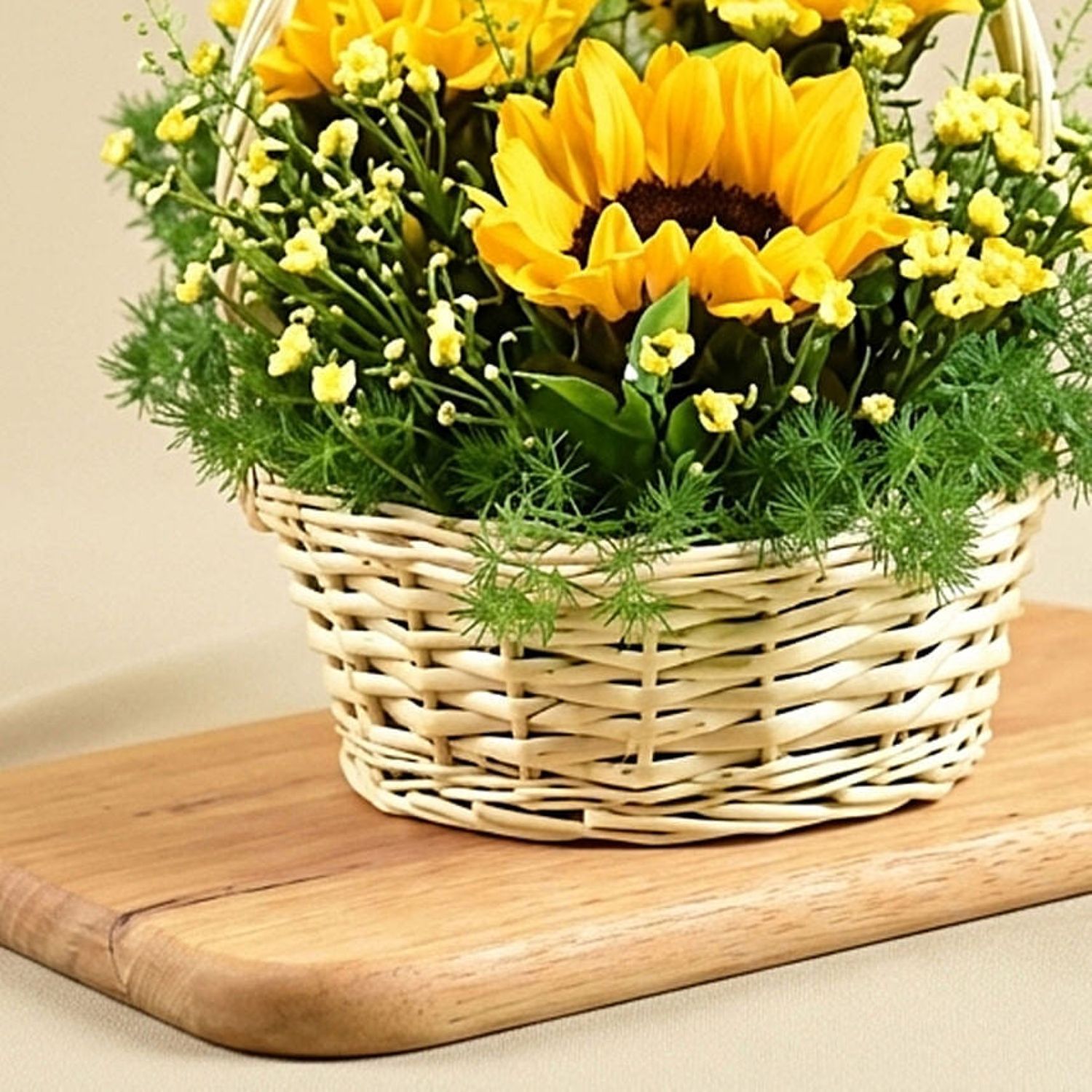 Bright Sunflowers Basket