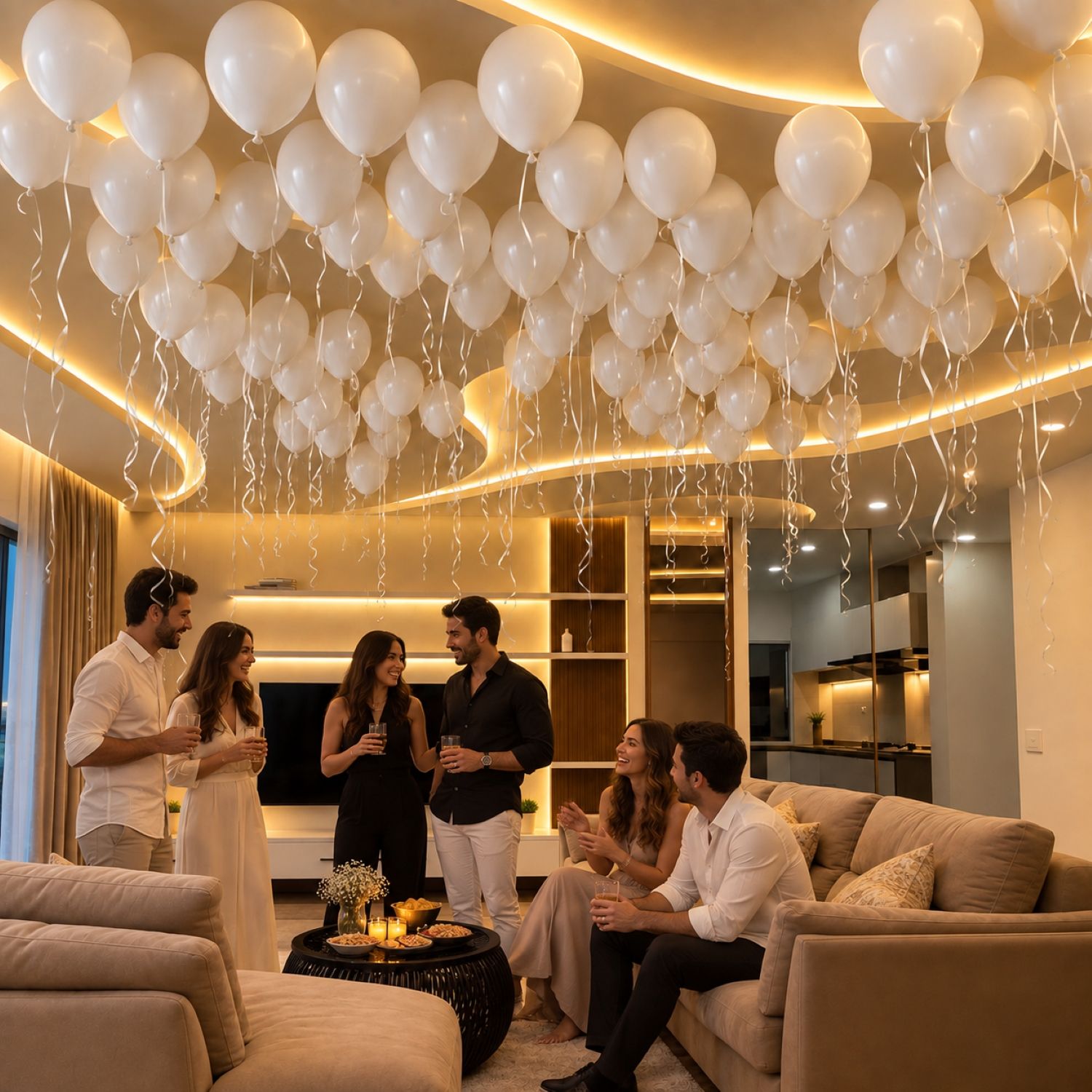 100 white balloons
