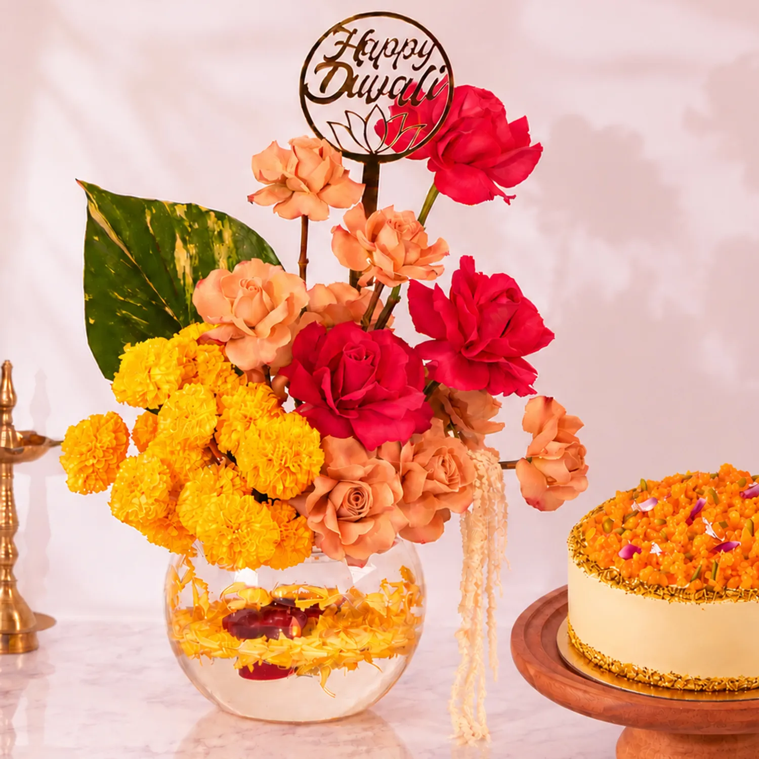 Marigold Blooms & Motichoor Cake 500g