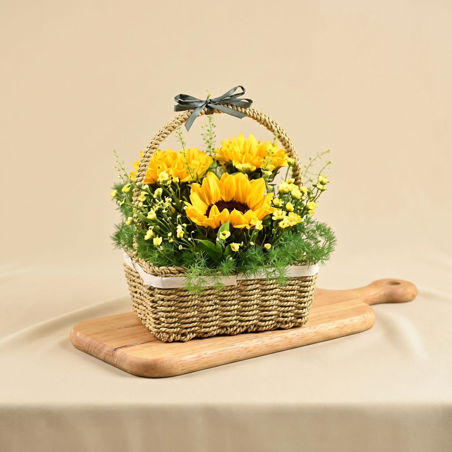 Bright Sunflowers Basket
