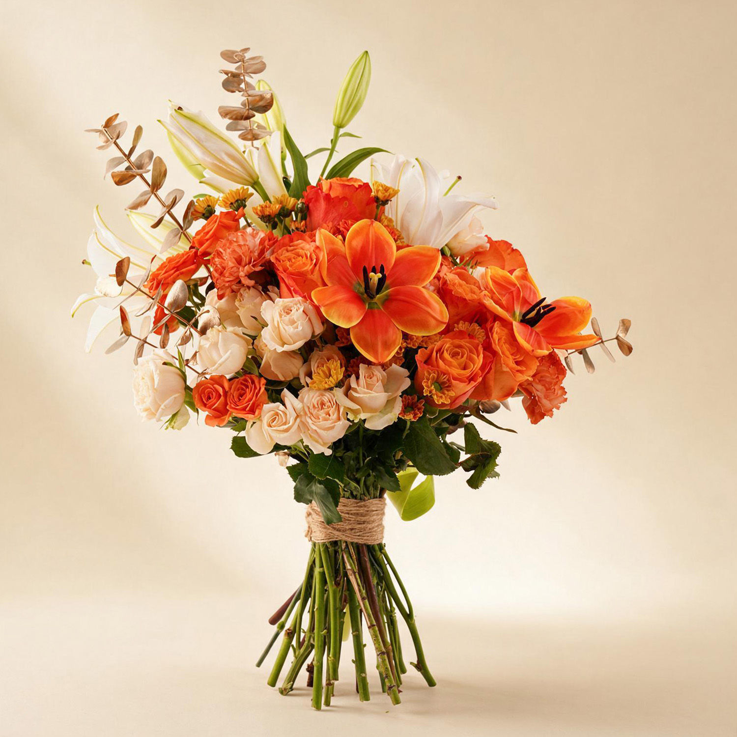 Orange Bouquet with Cake & Balloons