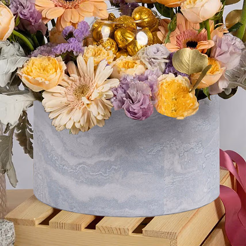 Flower Harmony and Chocolates Box