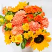 Warm Yellow Floral Elegance in a Luxury Brown Vase