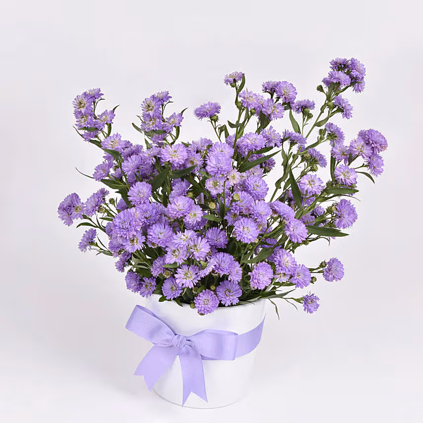 October Birthday Purple Aster Floral Arrangement