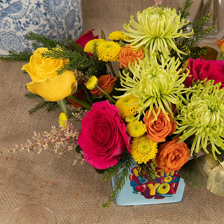 Estatic Birthday Flower Vase