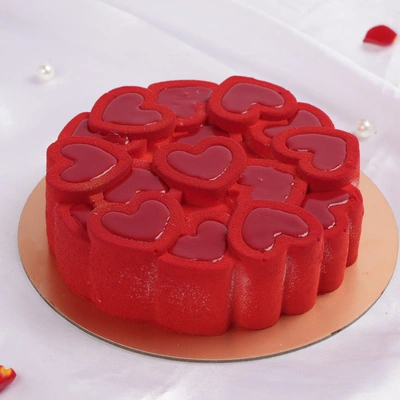 Sweetheart’s Red Velvet Heart-Shaped Delight