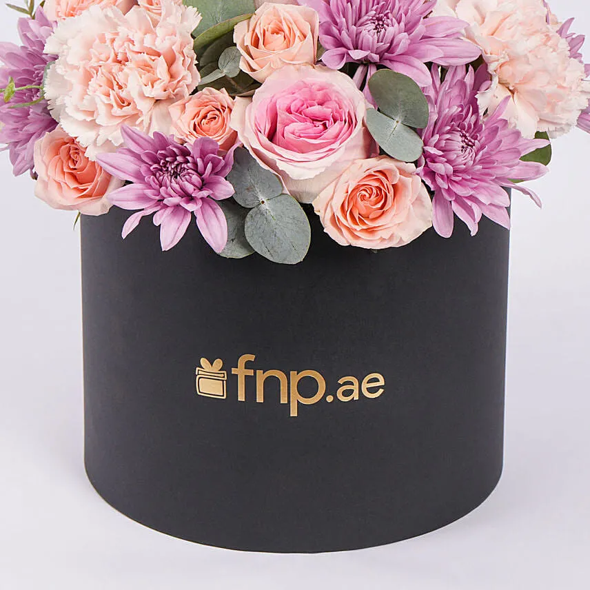 Elegant Flower Arrangement In Black Box