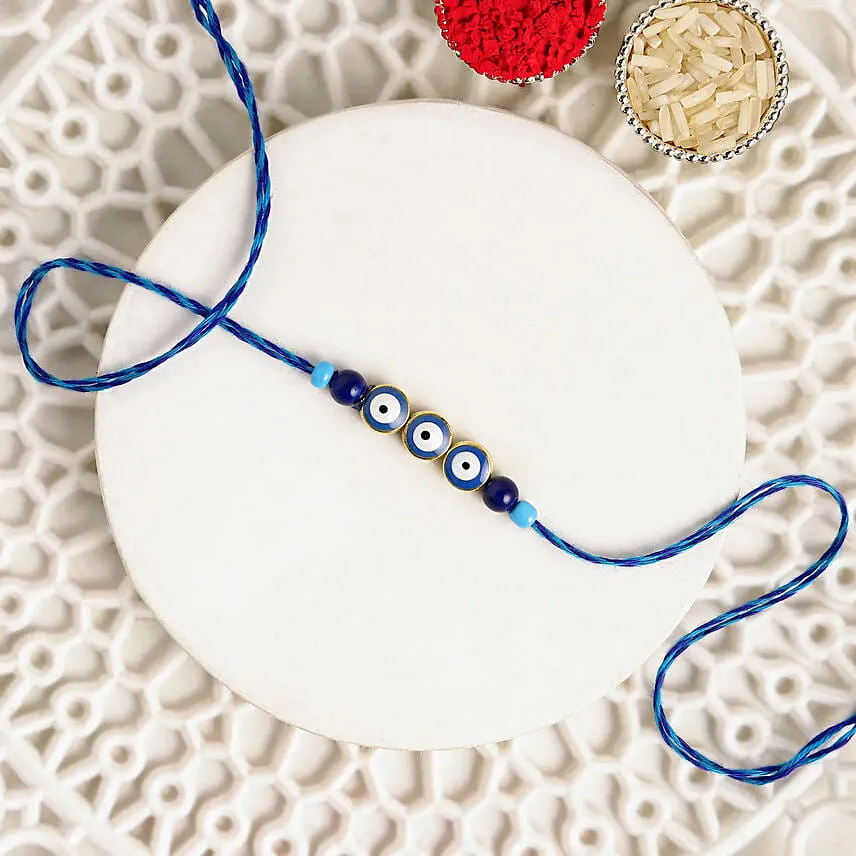 Feng Shui Evil Eye Rakhi & Personalised Name Roller Pen