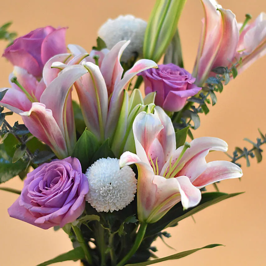Mesmerising Mixed Flowers Designer Vase