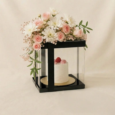 Elegant Pink Blossom Cake Box
