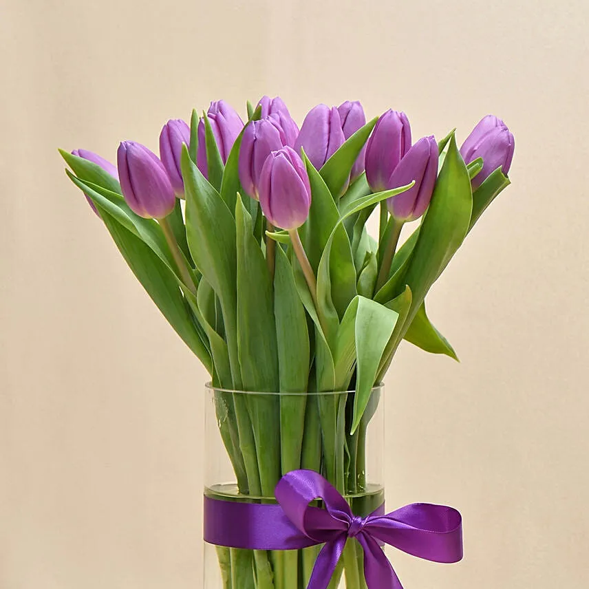20 Purple Tulip Arrangement