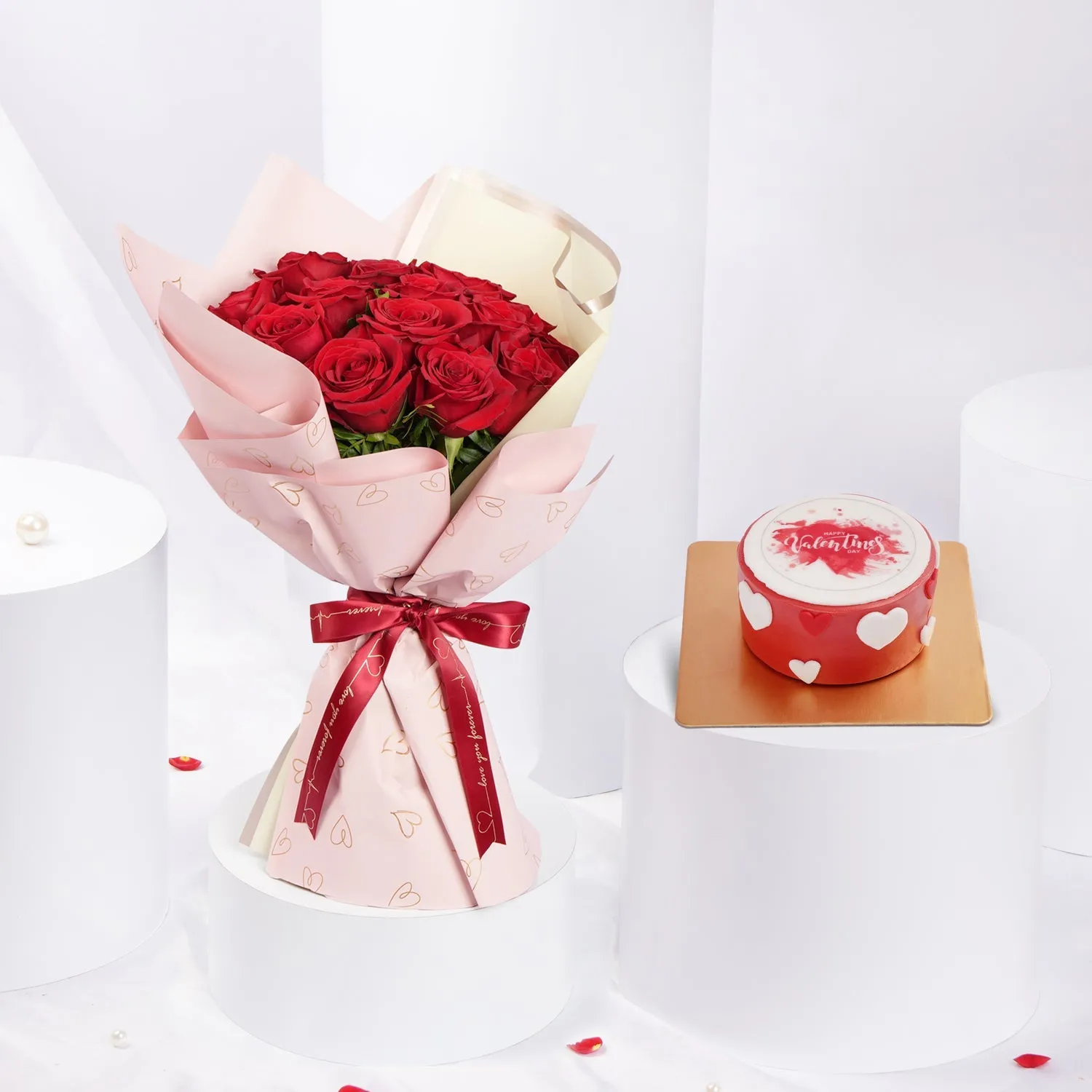 Blush Of Passion Bouquet | Chocolate Mono Cake 250gm
