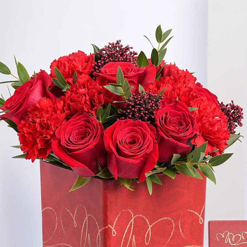 Stir My Heart Floral Expression with Chocolates For Vlentines Day