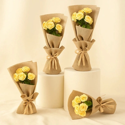 Elegant Yellow Bloom Set: 4 Stunning Bouquets for Every Occasion