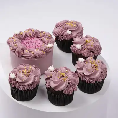 Deluxe Chocolate Cupcake & Bento Cake Set for Mom