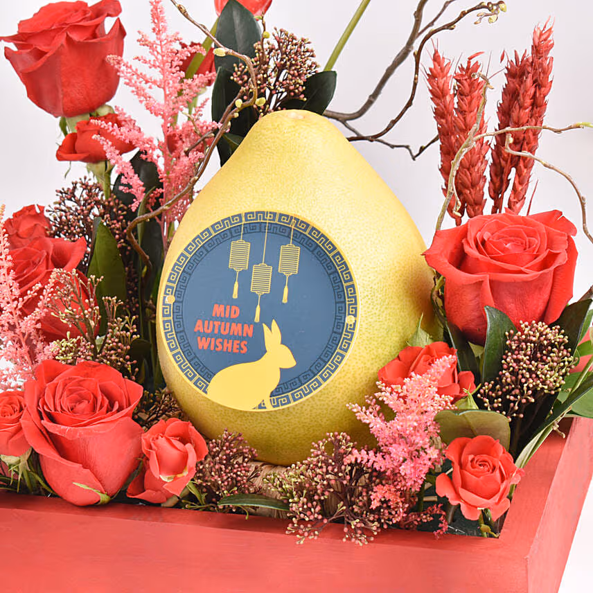 Mid Autumn Wishes Red Tray