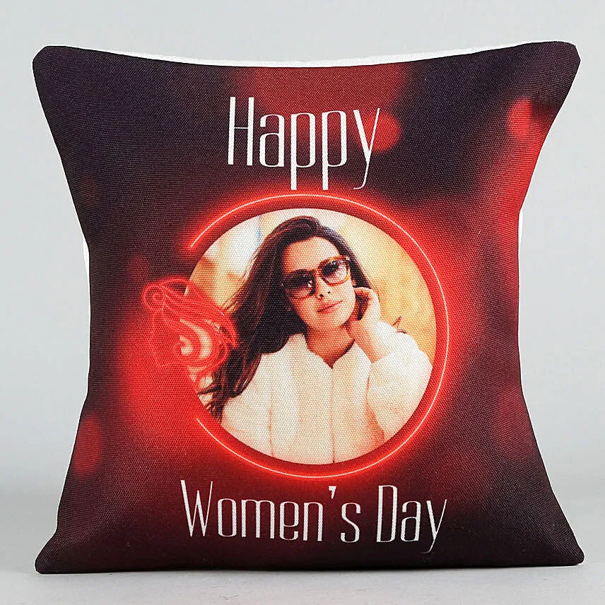 Happy Womens Day Personalised Picture Led Cushion