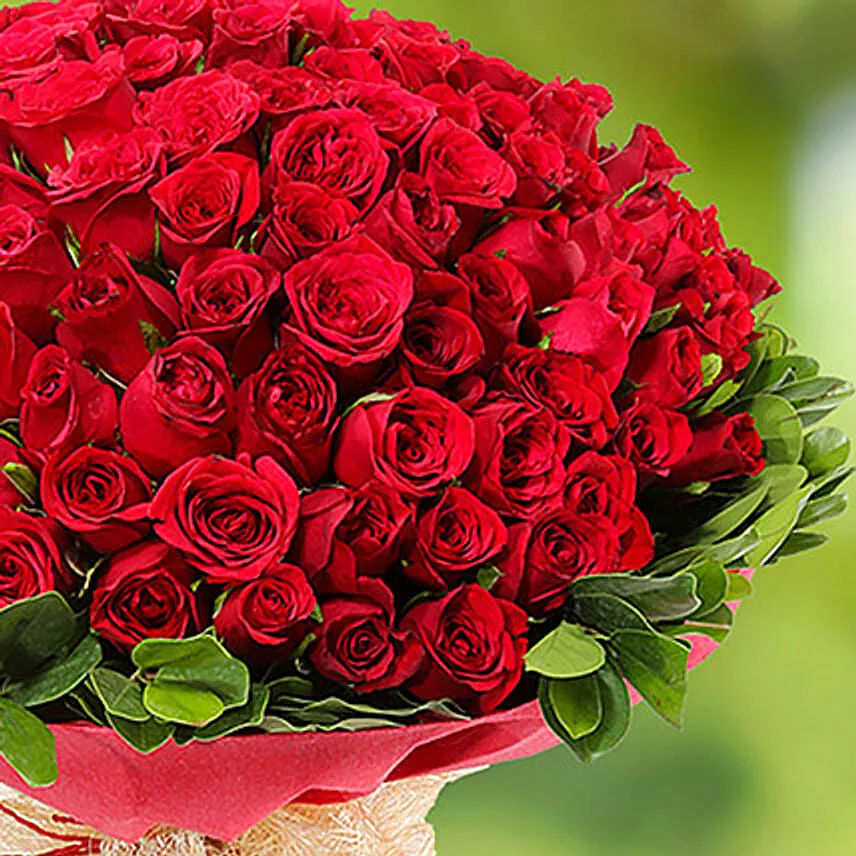Bouquet of 100 Roses for Valentines