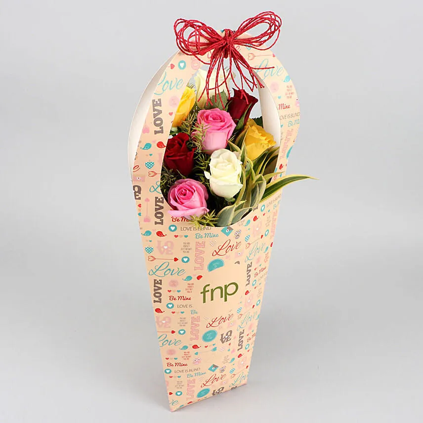 Mixed Roses In FNP Love Sleeve
