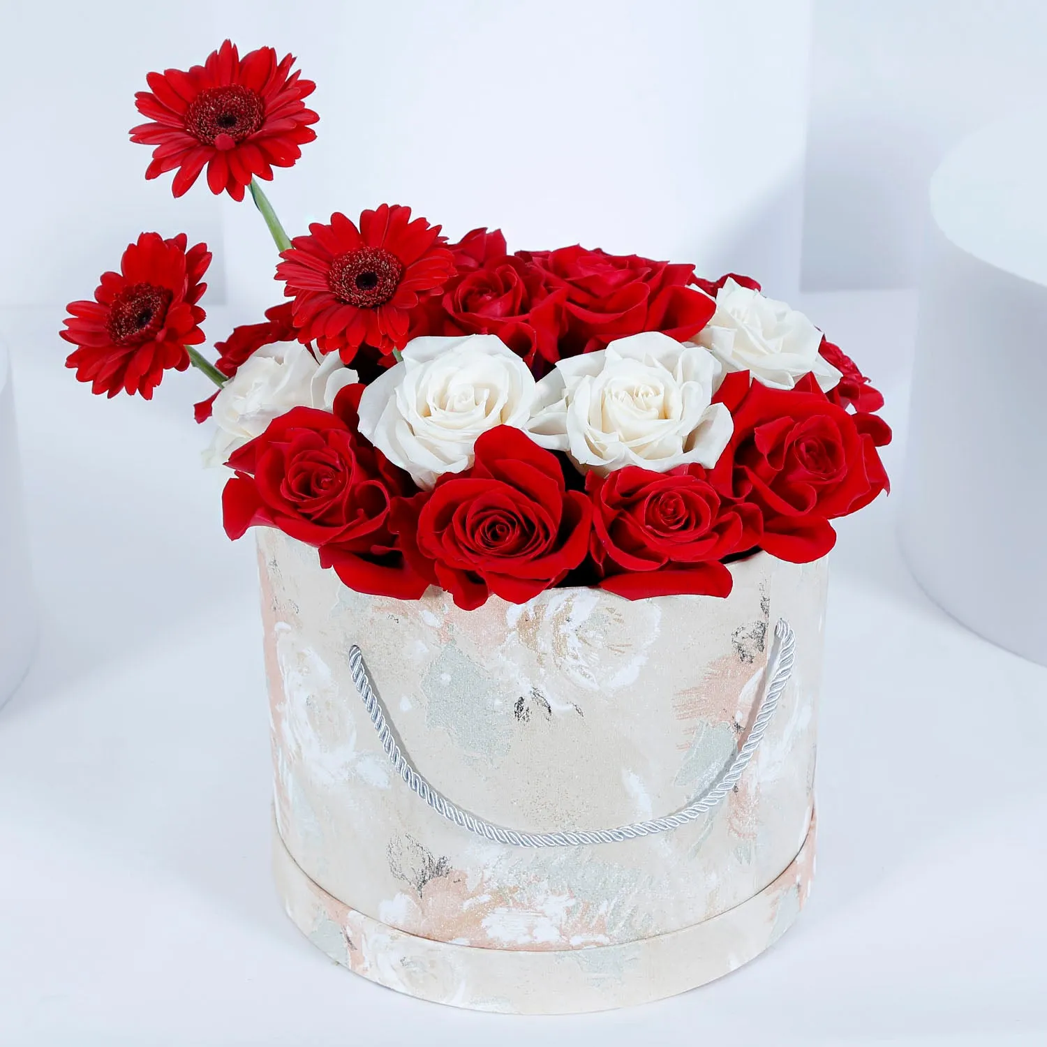 Red and White Floral Elegance with Lindt Chocolate
