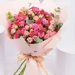 Blushing Pink Spray Rose Bouquet with Gourmet Chocolates