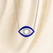 Elegant Blue Eye Guardian Necklace Set with Luxurious Purple Roses Arrangement